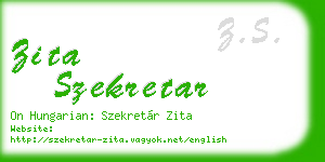 zita szekretar business card