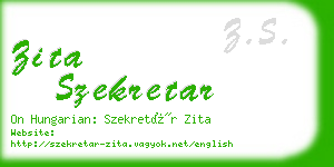 zita szekretar business card